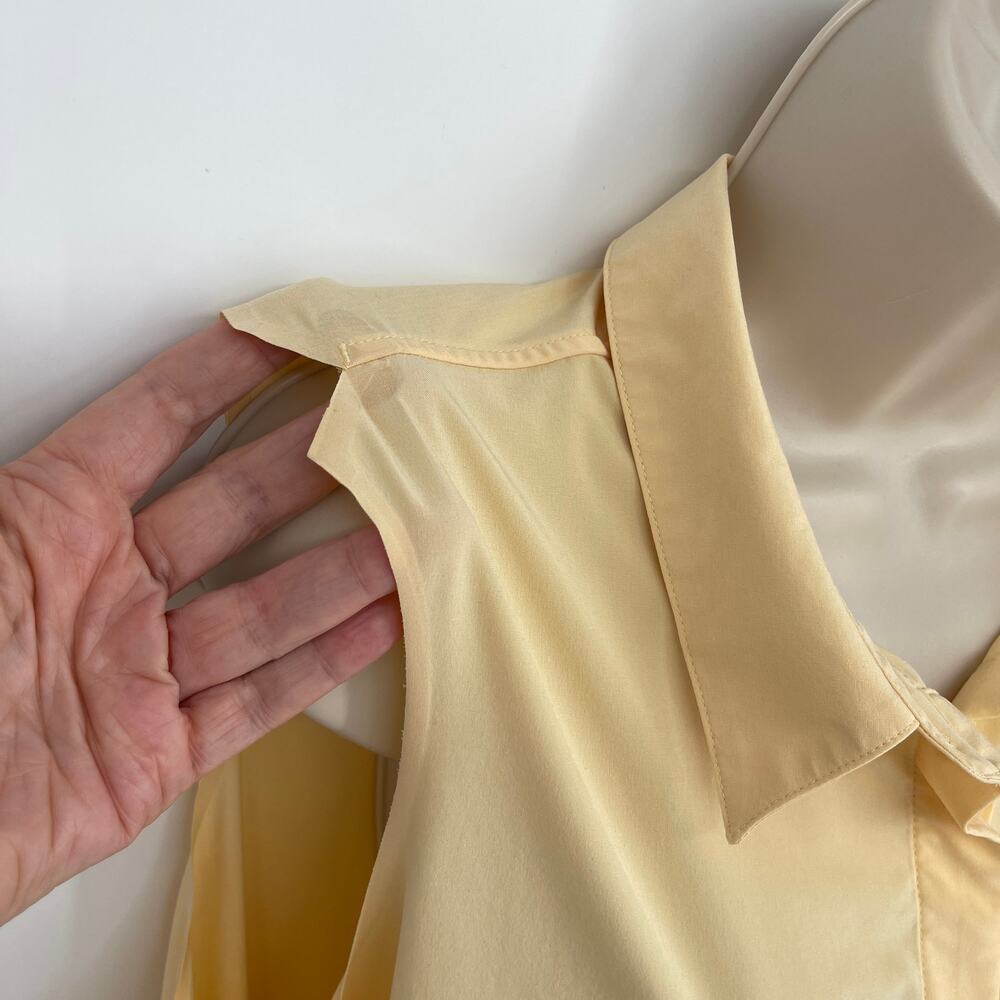 Athleta Womens Urbanite II Button Up Tank Shirt Collared SZ 20 W Lunaria Yellow - Picture 3 of 10
